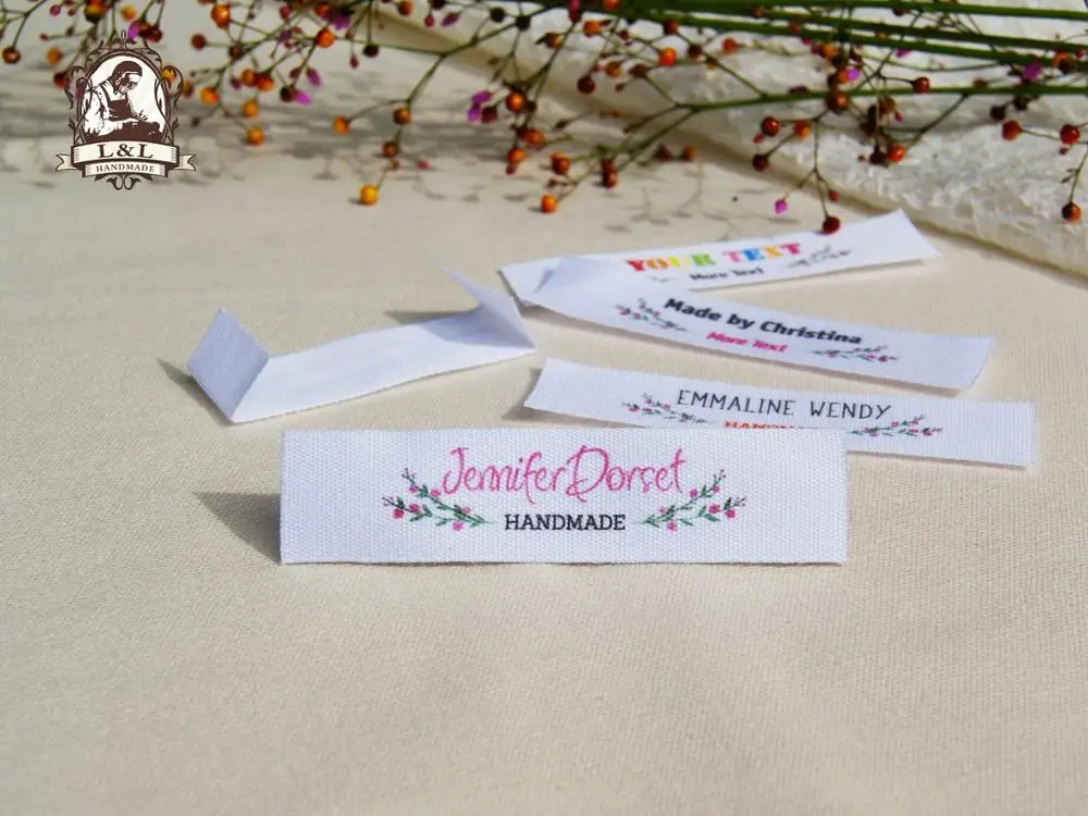 

Custom Sewing label, Handmade Tags, Custom kids Name Labels,Cotton Ribbon labels, Logo Labels(MD01)