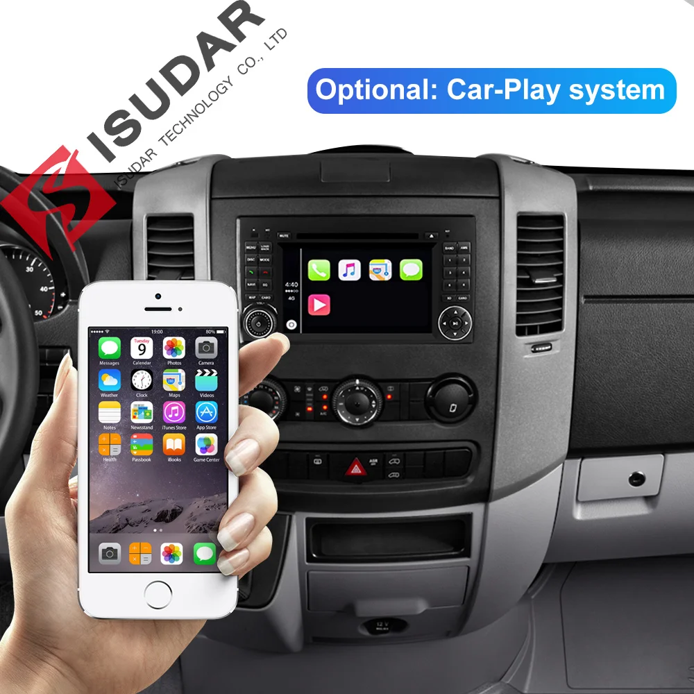 Top Isudar Car Multimedia Player 2 din Android 9 Stereo System For Mercedes/Benz/Sprinter/W169/B200/B-class Car DVD Radio GPS DSP FM 2