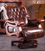 President solid wood big class chair office chair computer chair can lie down cowhide massage boss chair. ► Photo 1/3