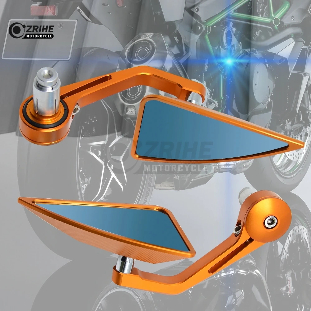 

Universal Motorcycle Rearview handlebar mirror handle bar end mirrors For Kawasaki ZXR400 ZX1400 S Version ZZR1200 ZZR600