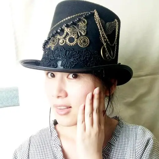 Topi Atas Antik Retro Steampunk Buatan 