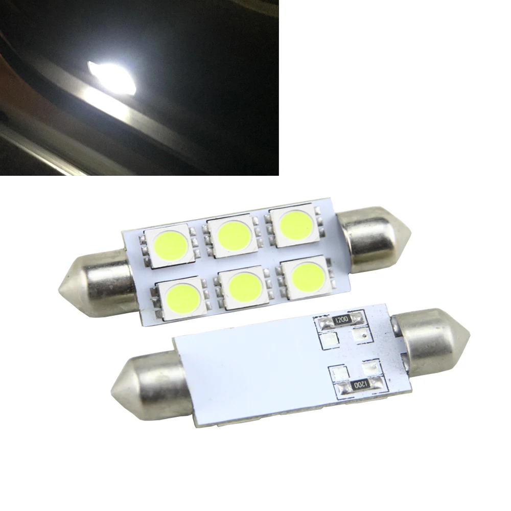 4x Led Car Automotive Interior Dome Map Lights 6000k 42mm Festoon 6 Led