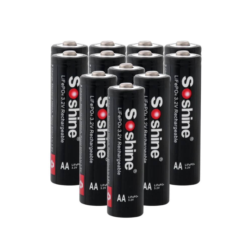 Soshine 700mAh 14500 AA LiFePO4 Li-Po Lithium Battery 3.2V rechargeable Batteria batteries Industrial use For LED Torch Toys