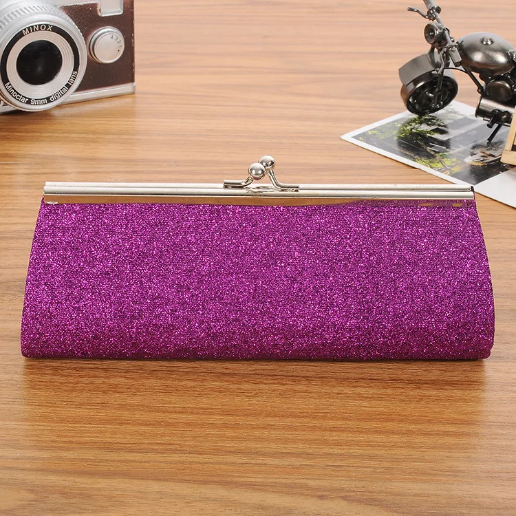 

Manufacturer Direct High Quality PVC Color Clutch Metal Clip Long Wallet Creative Chain Handbag