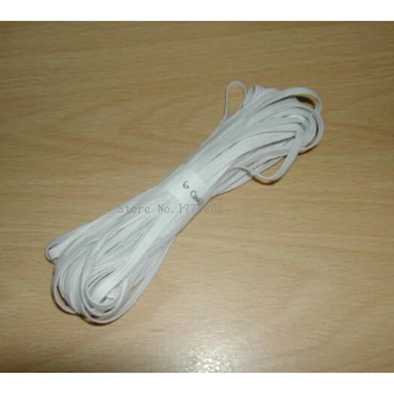 6 cord 4mm wide White Elastic Haberdashery per 10 metres 6 cord 4mm wide White Elastic Haberdashery per 10 metres