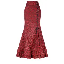 Новые модные пикантные женские туфли в форме рыбьего хвоста ремень Женская юбка для женщин в стиле ретро slim рождественское кружевное платье вечерние женские длиной до пола длинная юбка