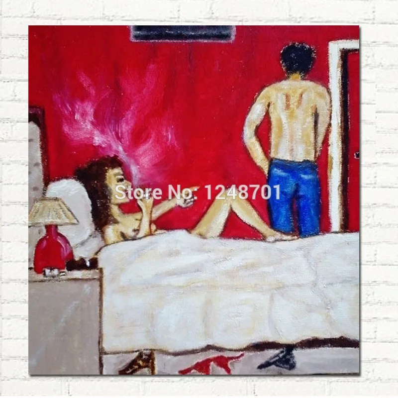 

bad girl sexy oil painting on canvas for bedroom wall decoration
