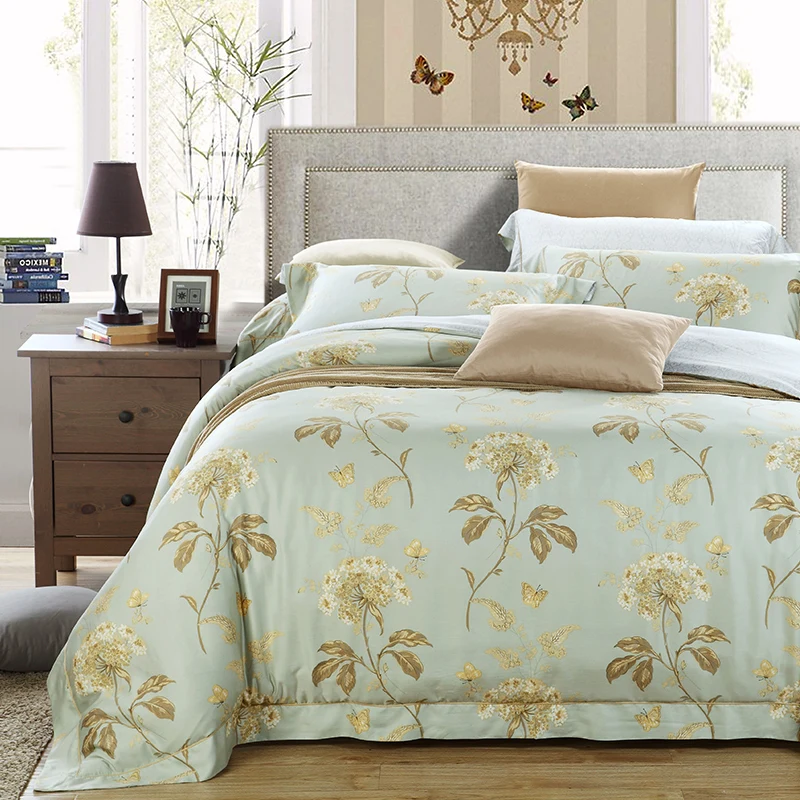 100 Lyocell bedding set Europe and the Queen 80 silk luxury 4pcs