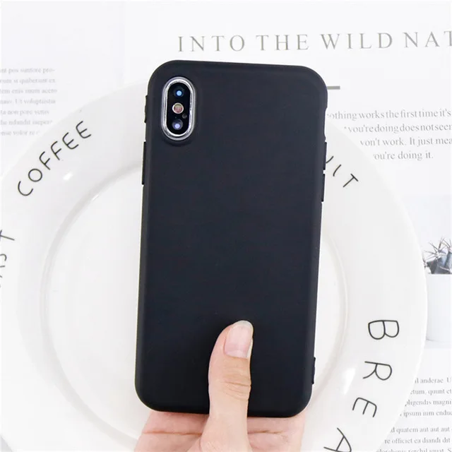 200 шт./лот Мягкие TPU Matte силиконовый чехол для iPhone X чехол антидетонационных случаях противоударный защитный В виде ракушки - Цвет: Black