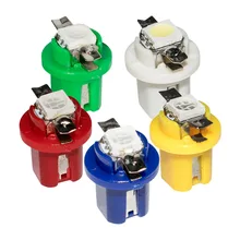10 pçs t5 b8.5d 509 t b8.5 smd conduziu a lâmpada do carro calibre speedo traço bulbo painel automático instrumento luz azul vermelho verde branco amarelo 10x