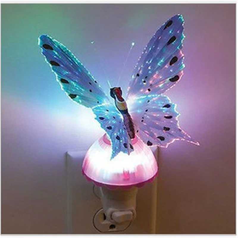 

Novelty Lighting Butterfly Colorful Changeable Night Light Party Lamp for Children 110v 220v LED Wall Lights Home Decor