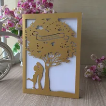 100 шт/партия полый лазерный разрез цвета жемчужная бумага изготовленная на заказ имя свадебные пригласительные открытки подарок на помолвку приглашения