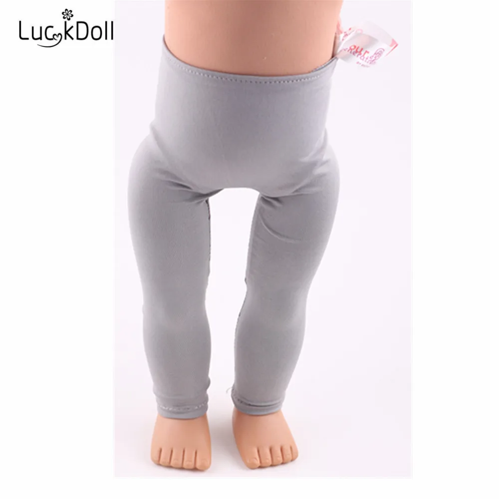 LUCKDOLL Новые повседневные однотонные леггинсы подходят для 18 дюймов американский