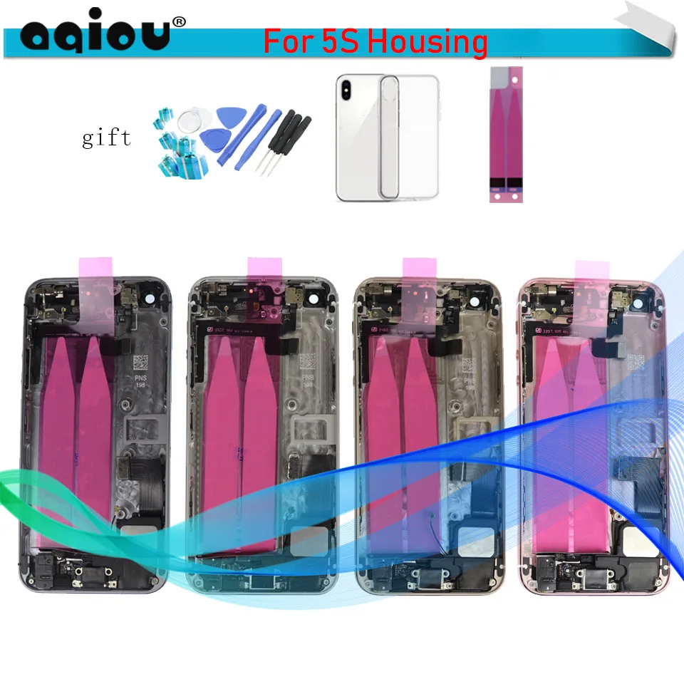 

New For iphone 5 5G Housing Assembly Back Middle Frame Chassis Full Battery Cover with Flex Cable For iphone 5S SE housing