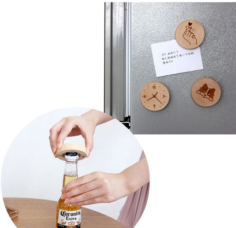 Персональный логотип на заказ имя, дата деревянная открывалка для бутылок магнит холодильника рекламная акция подарки свадебные сувениры и подарки
