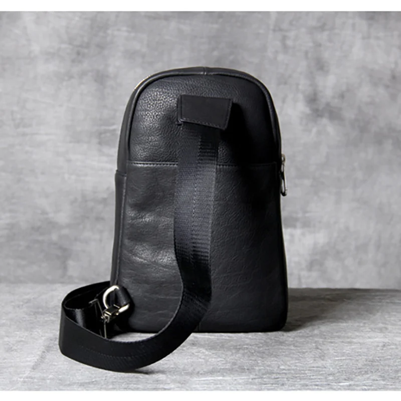 AETOO Casual head cowhide Chest bag male leather simple single shoulder crossbody bag
