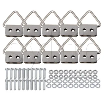 

Triangle Ring Double Hole Picture frame Mirror Hooks Pack of 10 Silver