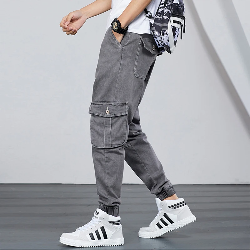 Japanese Style Fashion Men Jeans Loose Fit Size 28-42 Big Pocket Cargo Pants Streetwear Slack Bottom Harem Joggers Jeans Men Japanese Style Fashion Men Jeans Loose Fit Size 28-42 Big Pocket Cargo Pants Streetwear Slack Bottom Harem Joggers Jeans Men