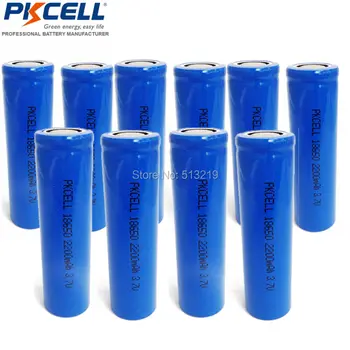 

10PCS PKCELL 18650 battery 2200mah 3.7VICR 18650 Li-ion rechargeable batteries lithium flashlight camera battery