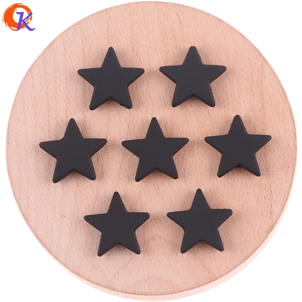 

Cordial Design 22mm 100Pcs Earring Findings/Jewelry Accessories/Black Rubber Effect Beads/Star Shape/Hand Made/Acrylic Beads