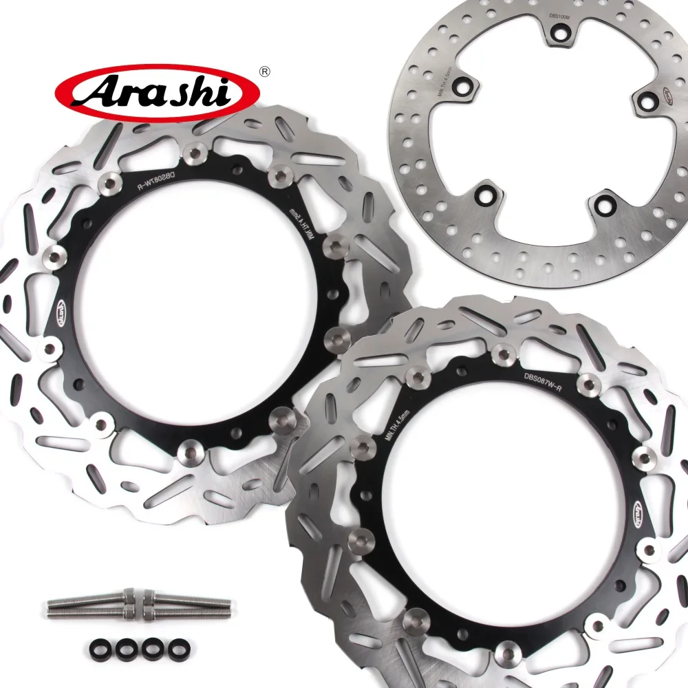 

ARASHI For BMW R 1200GS ADV CNC Front Rear Brake Rotors Brake Disc Fit R 1200 GS ADVENTURE 2014 2015 14 15 Round Rotor
