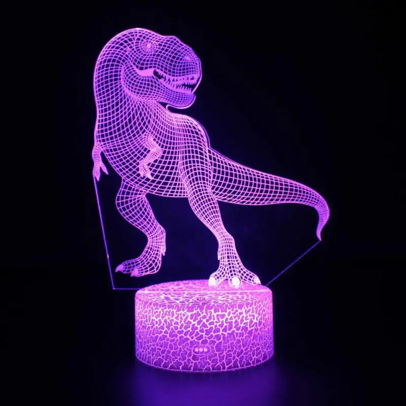 Tyrannosaurus Rex Usb Светодиодная лампа Новинка Luminaria Led Usb 3d свет Powerbank 3d лампа детская комната светодиодный 3d-ночник - Испускаемый цвет: 7 color change