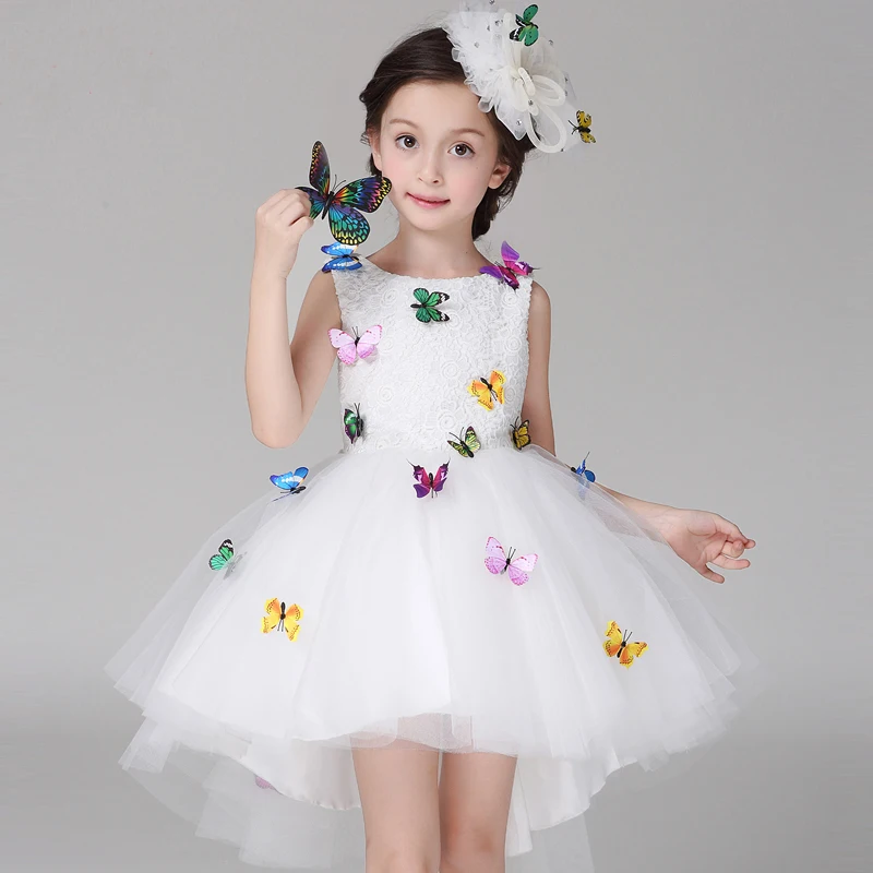 

Kids Dresses For Girls Baby Girl Irregular Vest Dress Cute Girl Princess Party White Lace Dress Children Clothing HS128