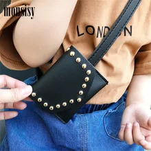 Monsisy Fashion Children Waist Bag Rivet PU Leather Waist Pack Kid Shoulder Bags Retro Baby Girl Boy Fanny Pouch Wallet Belt Bag