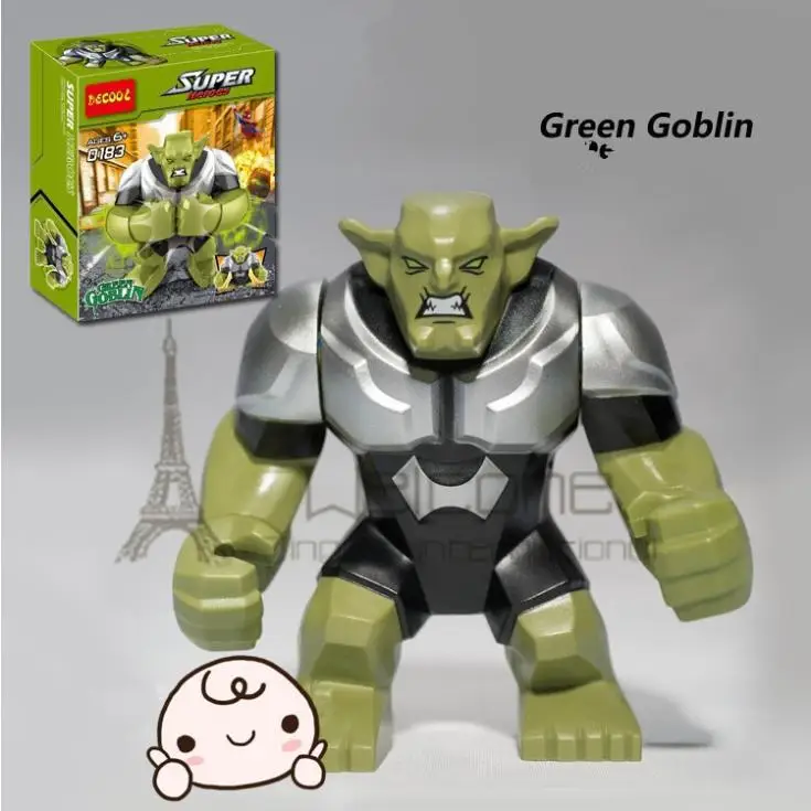 Kopen Decool Super Heroes Avengers Zwart Groen Bigh Goblin minifig Hulk Monteer DIY Model Bouwstenen Kids Speelgoed Geschenken