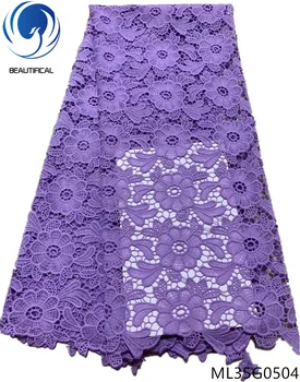 

BEAUTIFICAL 2019 guipure lace milk silk african cord guipure fabrics lace polyester 5 yards ML35G05