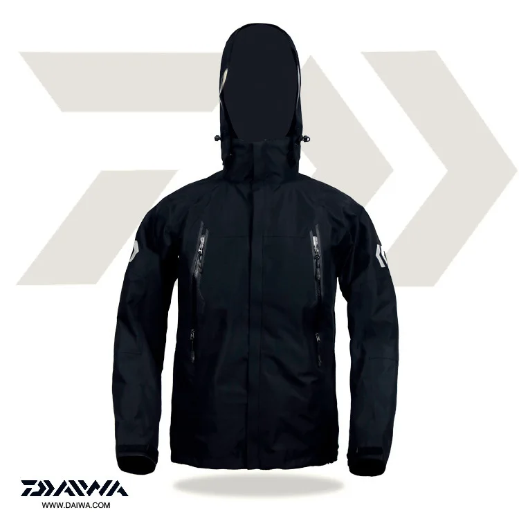 Daiwa Мужская одежда для рыбалки на открытом воздухе осень зима толстый три в одном из двух частей водонепроницаемый трехслойный резиновый пуховик хлопковая куртка - Цвет: black