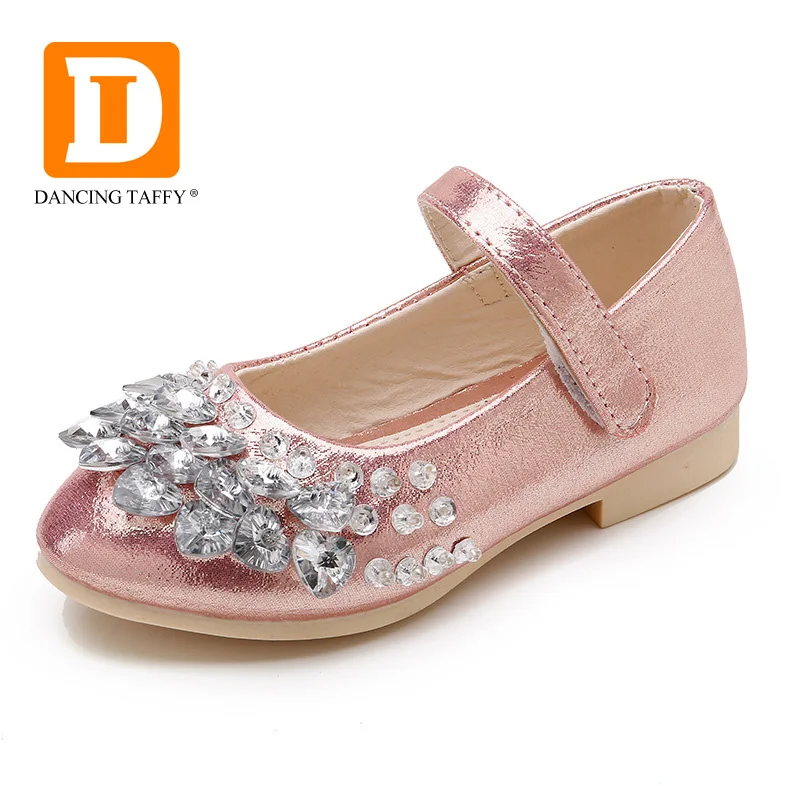 Алмаз Сияющий детская обувь для девочек вечерние дети девочки кожаной обуви балерина принцесса обувь для Детские платья для девочек Размеры 26-36