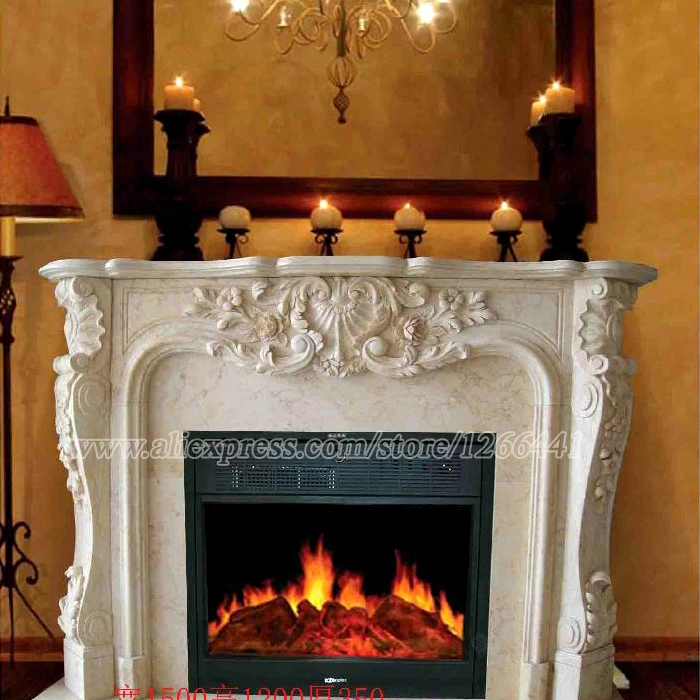 decorative fireplace set european style custom made carved natural stone mantel electric fireplace insert led optical flame - Decorative Fireplace decorative fireplace set european style custom made carved natural stone mantel electric fireplace insert led optical flame - Decorative Fireplace