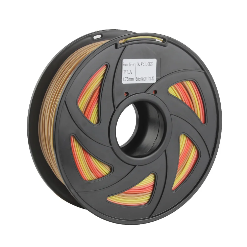 Филамент CREOZONE Seven Color PLA 1 75 мм 1кг пластик для 3D принтера точность размеров +/ 0 03