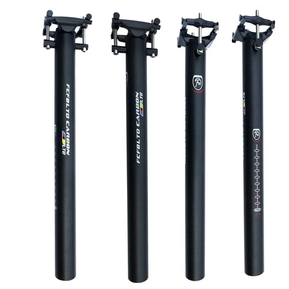 FCFB إطارات دراجة تسلق الجبال خفيفة الوزن الكربون Seatpost مقعد دراجة آخر MTB الطريق دراجة Seatpost 27.2 30.8 31.6 33.9 34.9*350 400 مللي متر دراجة أجزاء