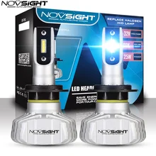 Автомобильные фары головного света Novsight с повышенной светоотдачей, цоколи светодиодных ламп H7, H4, H1, H3, H11 9005, HB3 9006, HB4