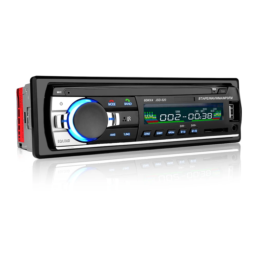 Автомобильный радиоприемник Onever 60WX4, Bluetooth, автомобильный стерео In-Dash, 1 Din, FM, MP3, Aux, входной приемник, SD, USB, MP3, MMC, WMA, автомобильный радиоприемник, 12 В