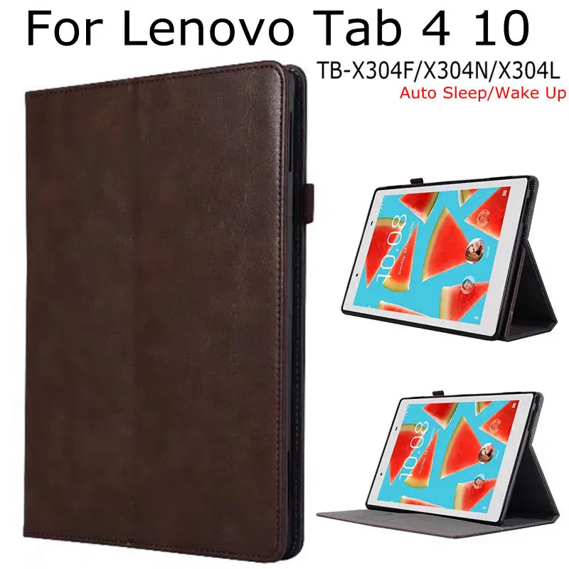 

Magnetic Case for Lenovo Tab 4 10 TB-X304F/X304N/X304L 10.1" Tablet, iBuyiWin Smart PU Leather Funda Cover Shell+Free Film+Pen