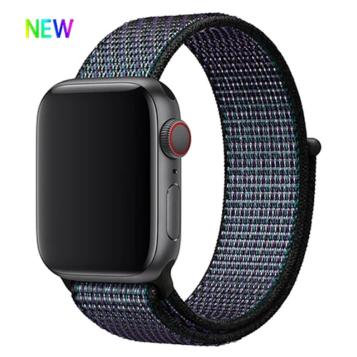 Ремешок для apple watch band 42 мм 38 мм iwatch 4 band 44 мм 40 мм apple watch 4 3 2 1 нейлоновая петля спортивный браслет correa аксессуары - Цвет ремешка: Hyper Grape 35