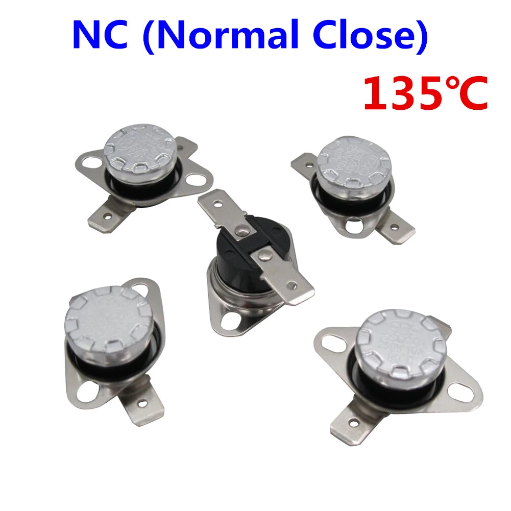 KSD301 Normal Close 10A 10x Temperature Controlled Switch Thermostat 135°C N.C
