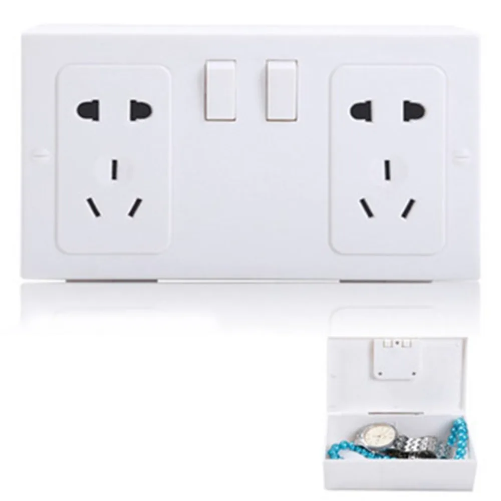 

Hidden Fake Wall Plug Shape Safe Protect Secret Valuables Money Secret Collection Treasure Jewelry Security Plastic Storage Box