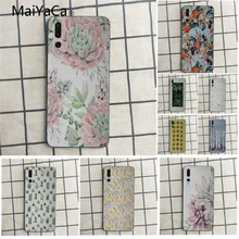 MaiYaCa jardín hojas turquesa verde menta nueva impresión personalizada funda de teléfono para Huawei honor 9 10 7s 8 p20 funda de teléfono móvil