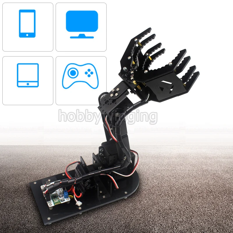 

4 DOF Robot Mechanical Arm Claw Clamp w/digital Servos& 6CH Controller for Arduino Robotic Education
