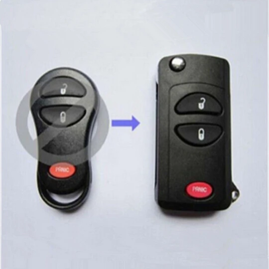 

New Modified Flip Folding Remote Key Shell Case For Chrysler Jeep Dodge 2+1 Button Fob Key Cover 2PCS/lot