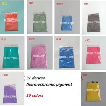 

10 colors thermochromic pigment,1lot=10colors,20gram per color temperature sensitive pigment,heat sensitive powder Acrylic paint