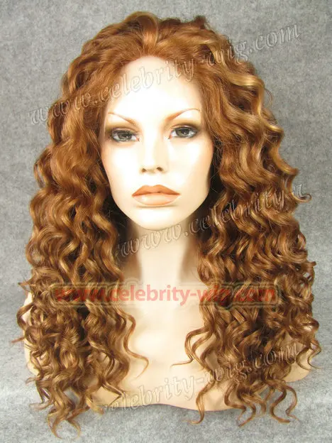 

N3-30Y/27HR Softest Hair Heat resistant Honey Blonde Curly Synthetic Lace Front Wigs