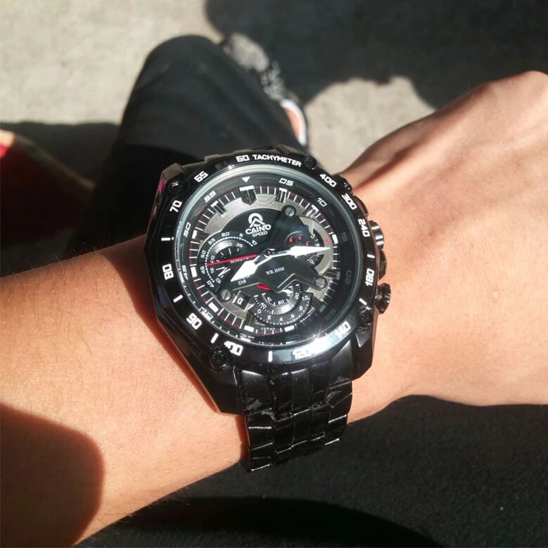 

Real Shot Pictures Men Fashion Full Steel Quartz Watch Top Brand Watch Waterproof Watch Man's Wristwatch Business Calendar Watch