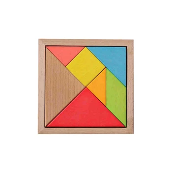 

Chanycore Baby Learning Educational Wooden Toys Puzzle Jigsaw Tangram Shape Frame 15cm Matching Enlightenment Kids Gifts 4075