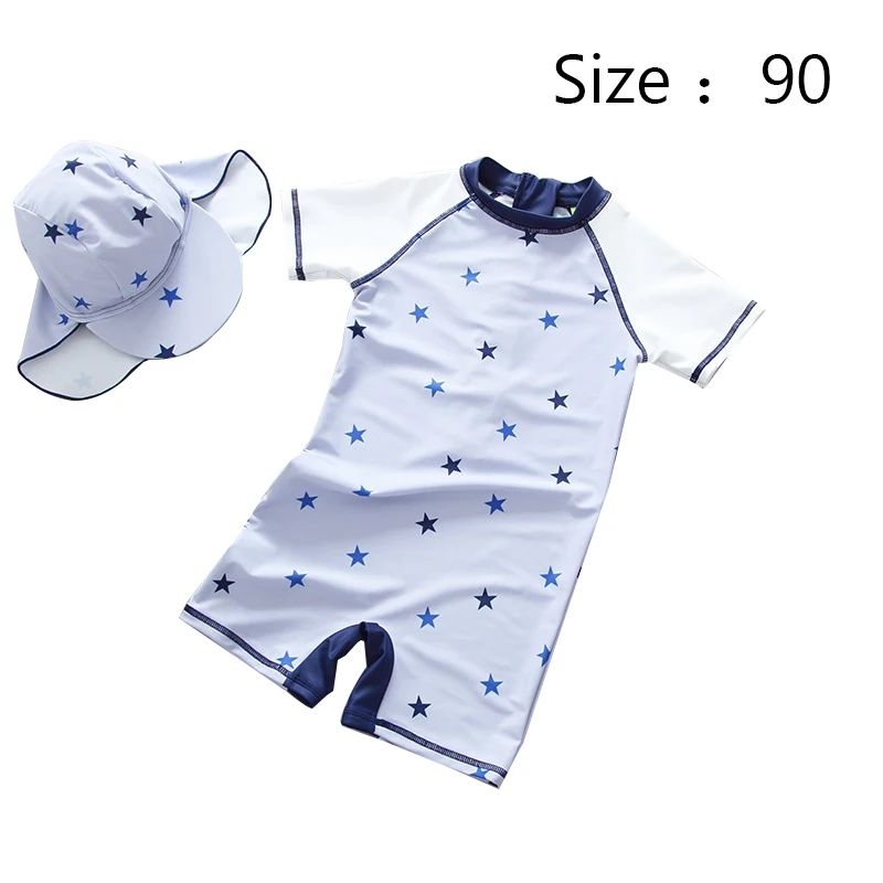 Light blue 90(2-3) Dollplus/ г.; купальный костюм для маленьких мальчиков; одежда для купания для мальчиков с рисунком звезды; детский купальный костюм; UPF50+ защита от УФ-лучей; пляжная одежда - Цвет: Light blue 90(2-3)