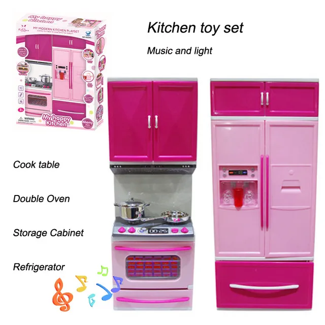 Heißer Kinder Küche spielzeug led Licht Herd Backofen Kühlschrank ... Heißer Kinder Küche spielzeug led Licht Herd Backofen Kühlschrank ...